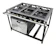CRISTAL AÇO Fogão Industrial de Piso 6 Bocas com Forno Cristal Aço 30X30 1