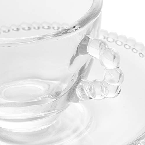 Conjunto 4 Xícaras Café Cristal com Pires Pearl 3