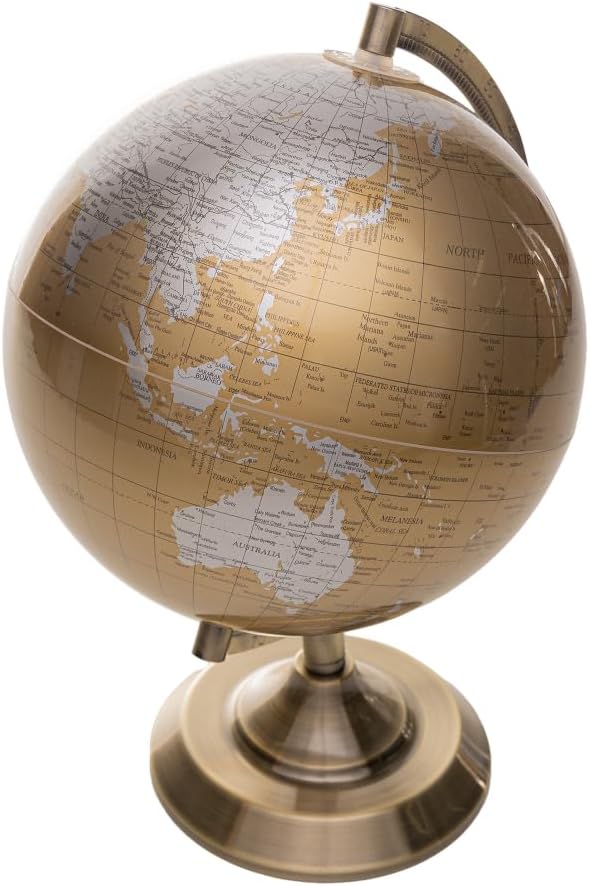 Globo Terrestre Decorativo de Plástico e Metal 1