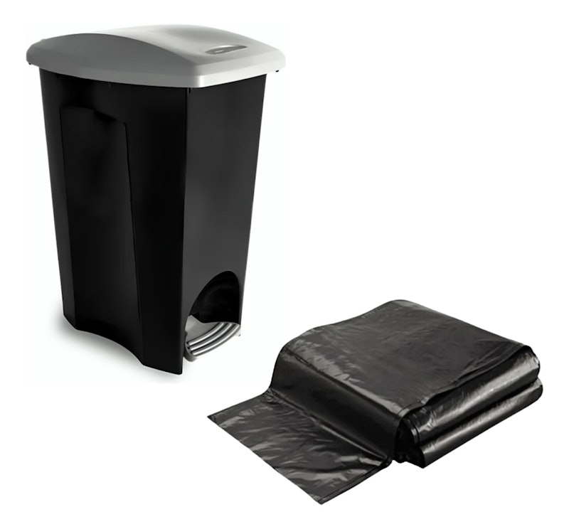 Lixeira com Pedal Ecoblack 3 em 1 30 L 2