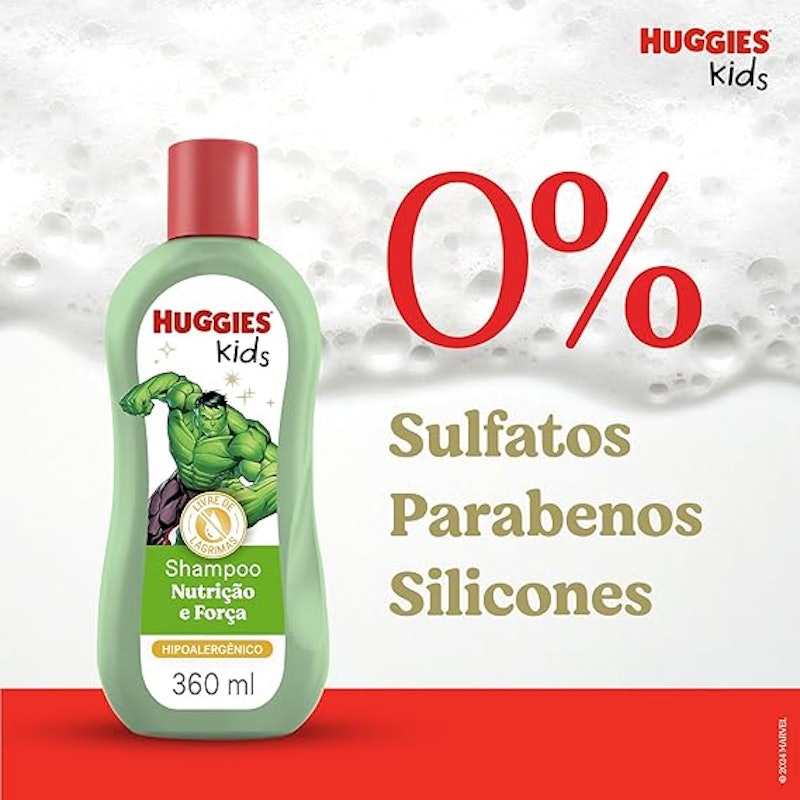 Shampoo Huggies Kids Nutrição e Força Hulk 2
