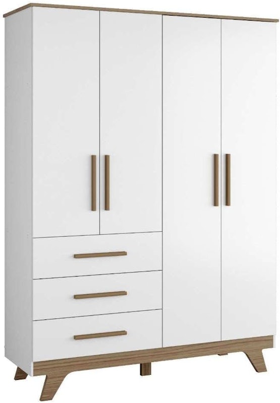 Guarda Roupa de Bebê 4 Portas 3 Gavetas Retrô 3