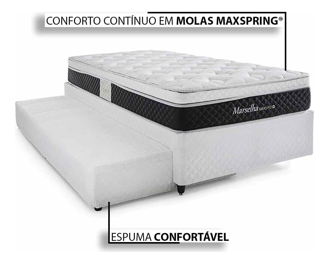 Bicama Solteiro com Cama Auxiliar Herval Marselha Molas Maxspring 4