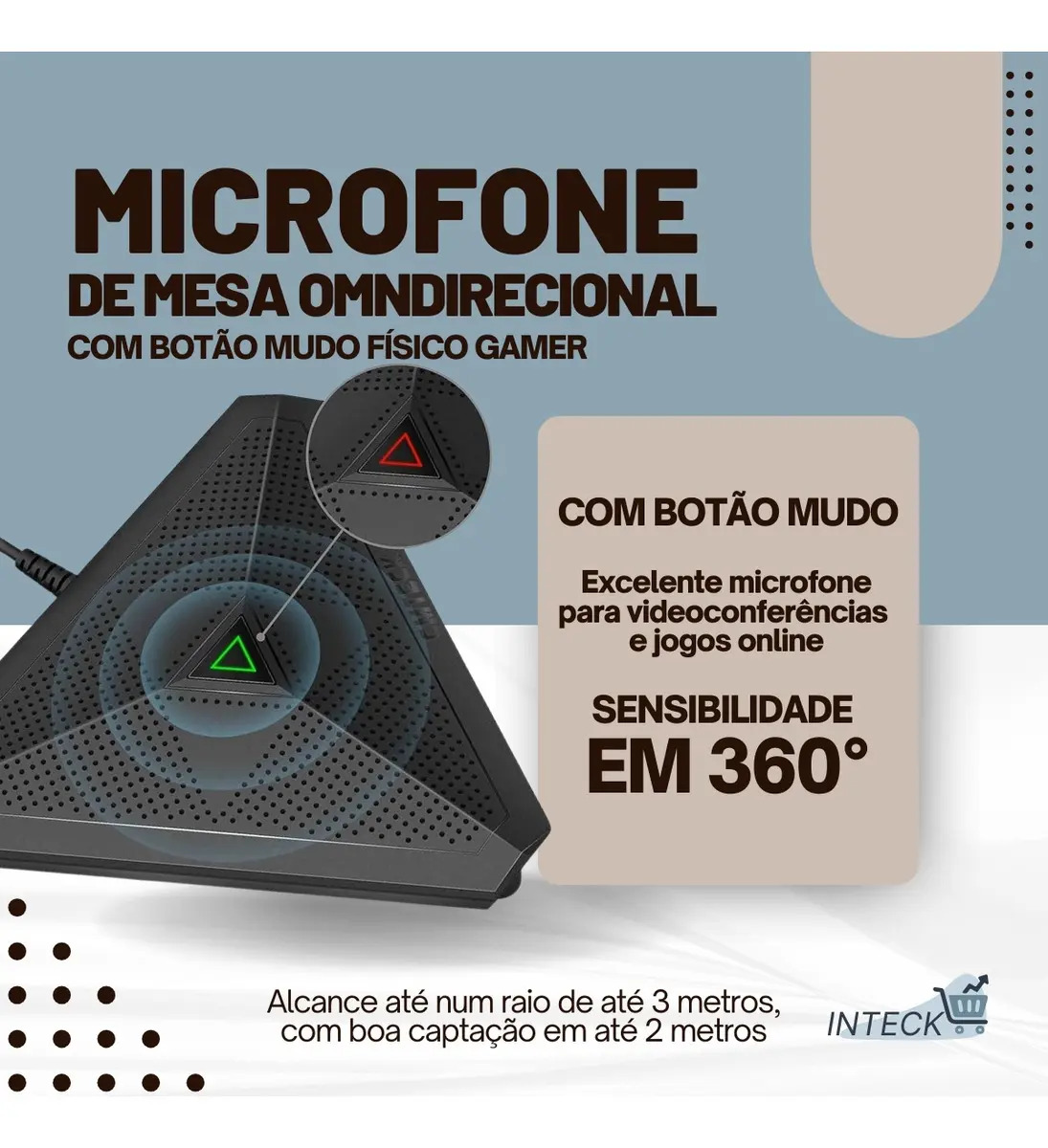 Microfone para Conferência USB Cmteck 3