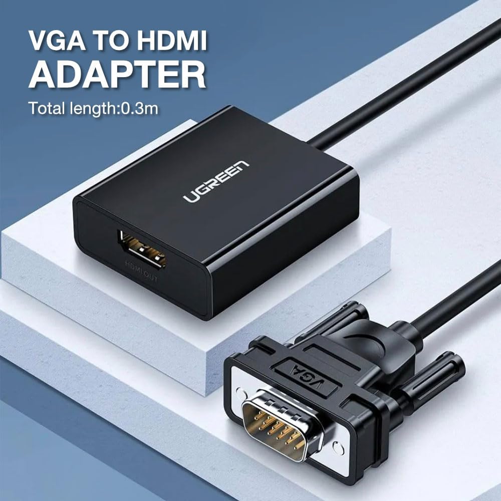 Adaptador de Vídeo Ugreen VGA p/ HDMI Macho/Fêmea 3
