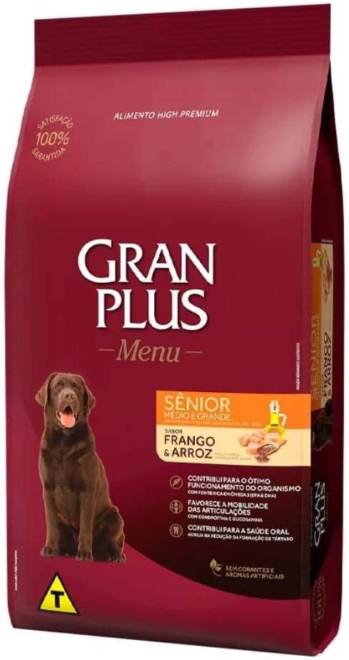 Ração Cão Adulto Sênior Médio e Grande Sabor Frango e Arroz 1