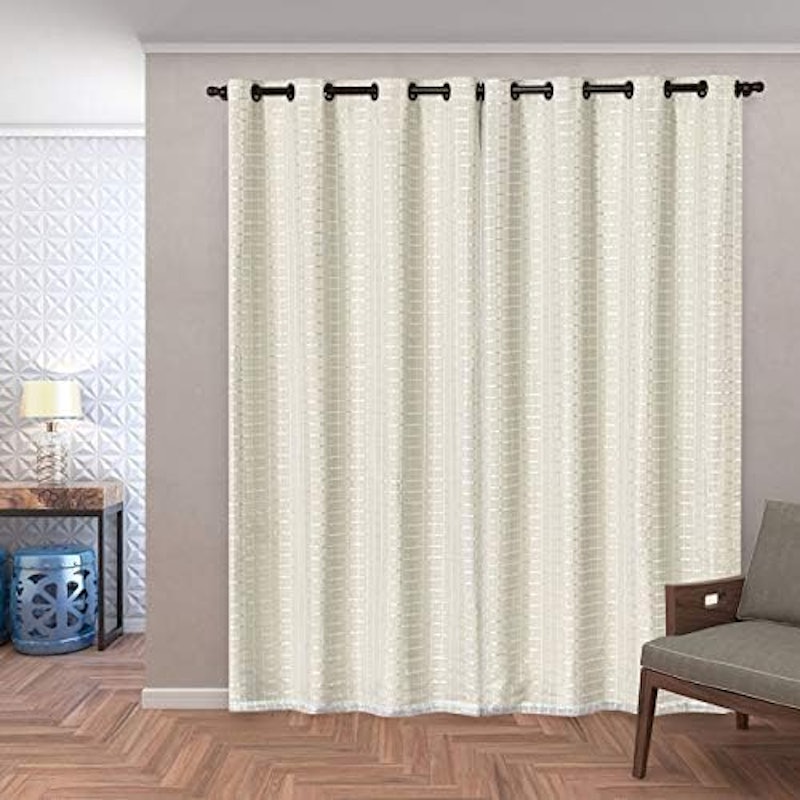 Cortina Blackout PVC com Tecido Voil Xadrez 2