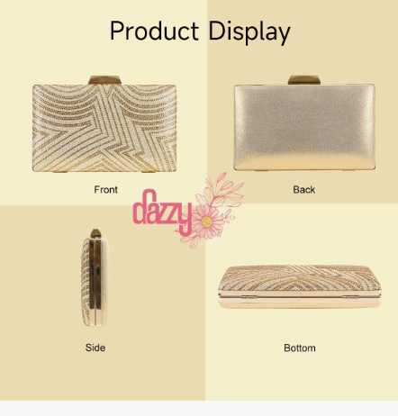 Bolsa Clutch Festa Feminina Dourado 4