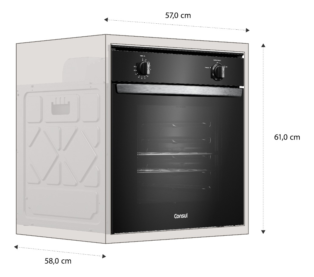 Forno de Embutir a Gás 78 L Preto com Grill (220 V) 4