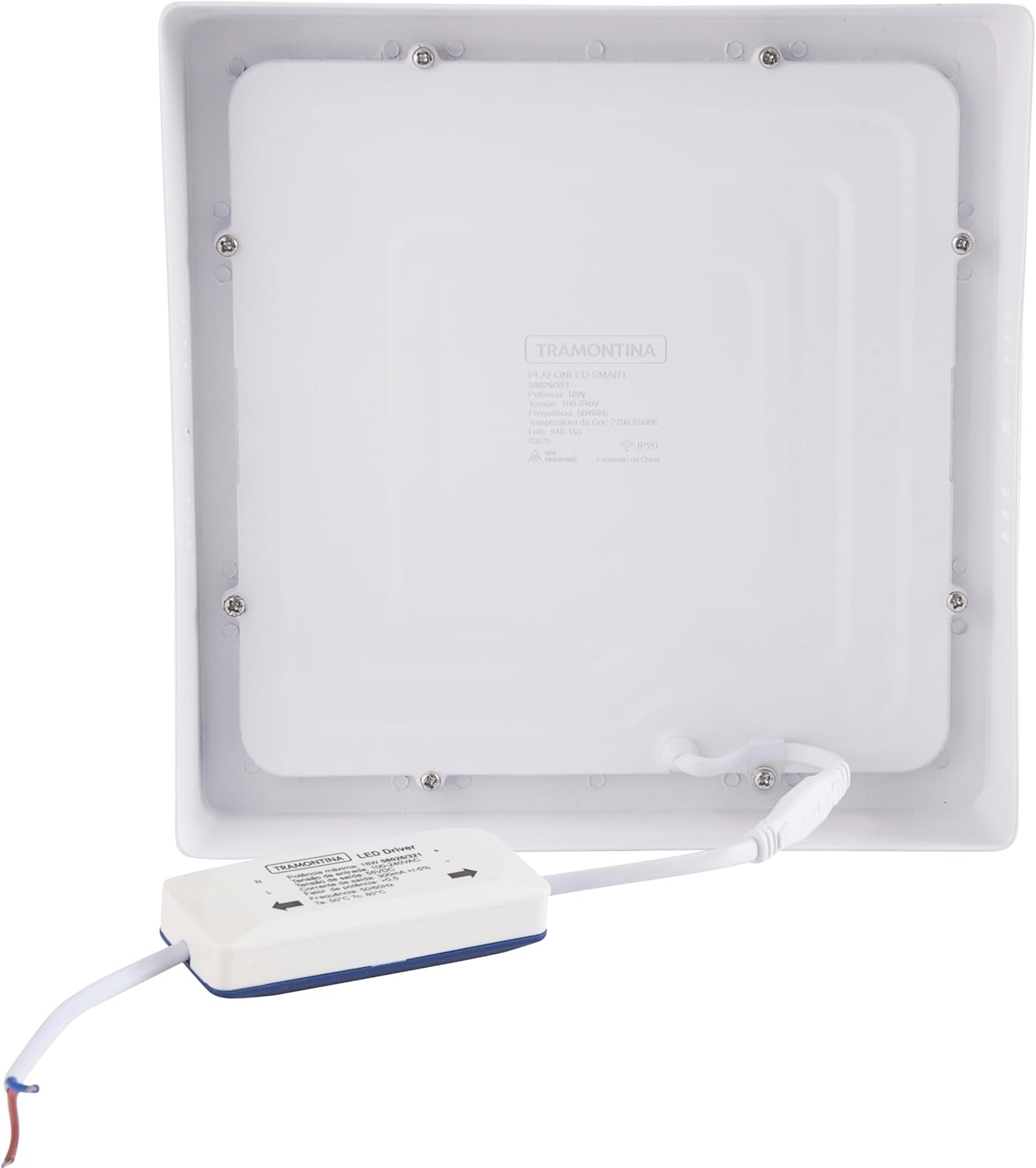 Plafon Quadrado de Sobrepor Tramontina Smart Led 1440 lm 18 W 4