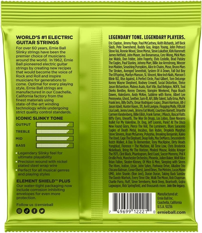Cordas para Guitarra Elétrica Ernie Ball Regular Slinky 2