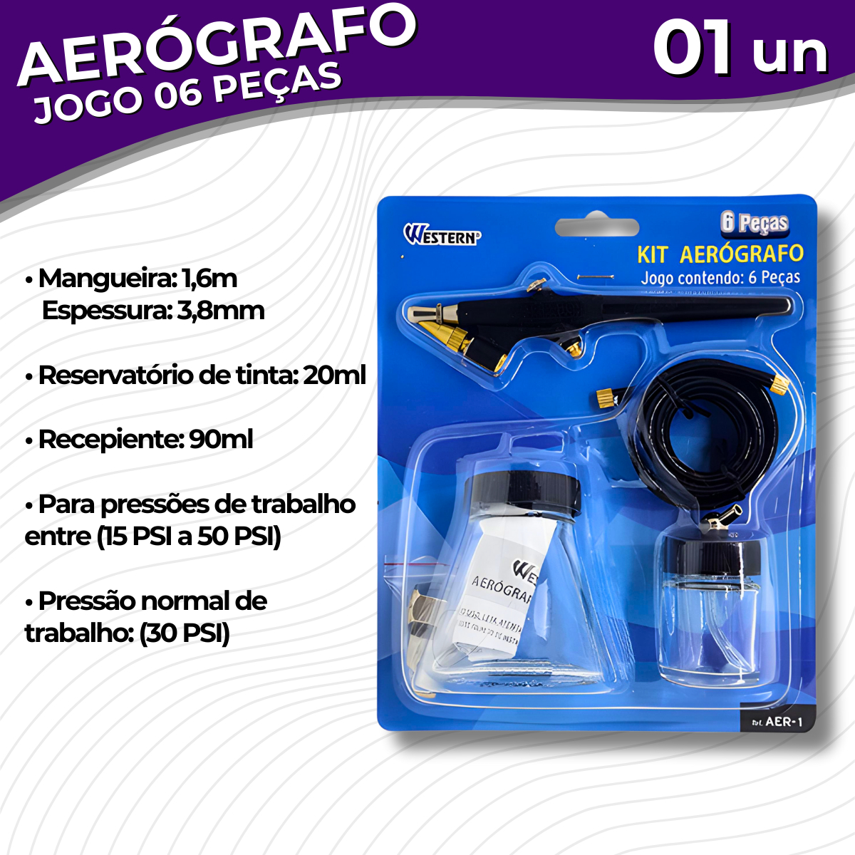 Kit Aerógrafo com 6 Peças 5