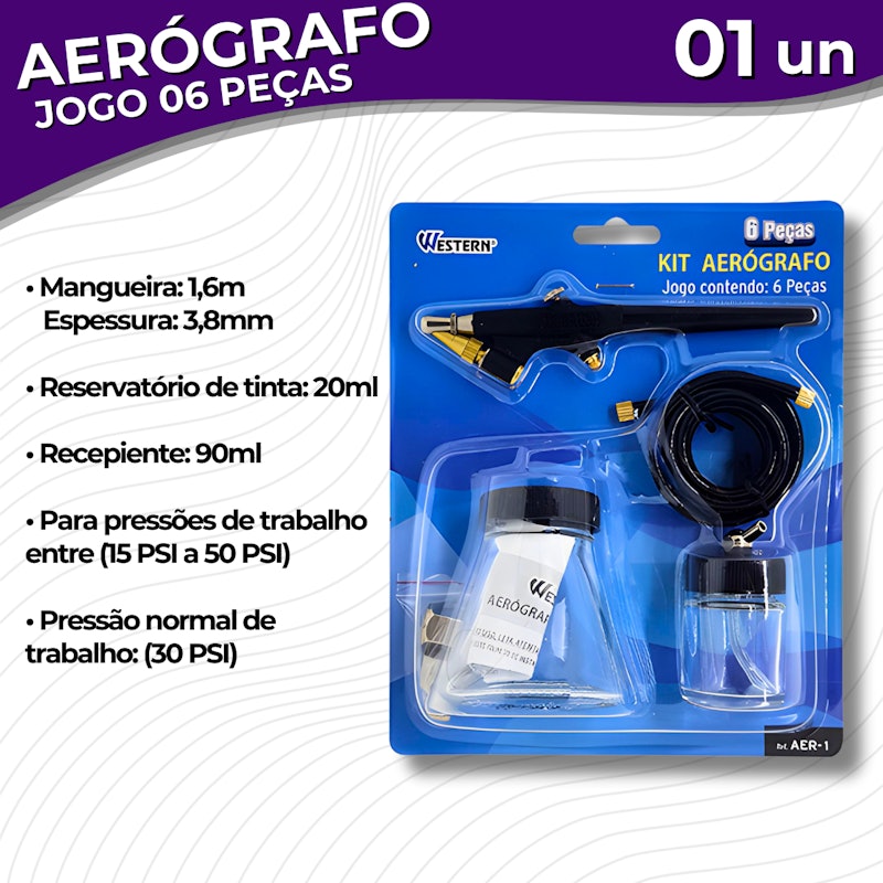Kit Aerógrafo com 6 Peças 5