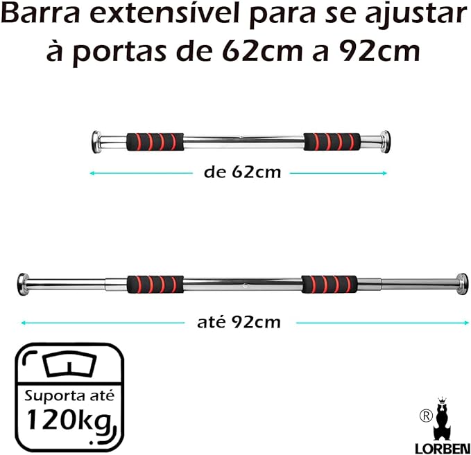 Barra de Porta Fixa Extensível Lorben 6