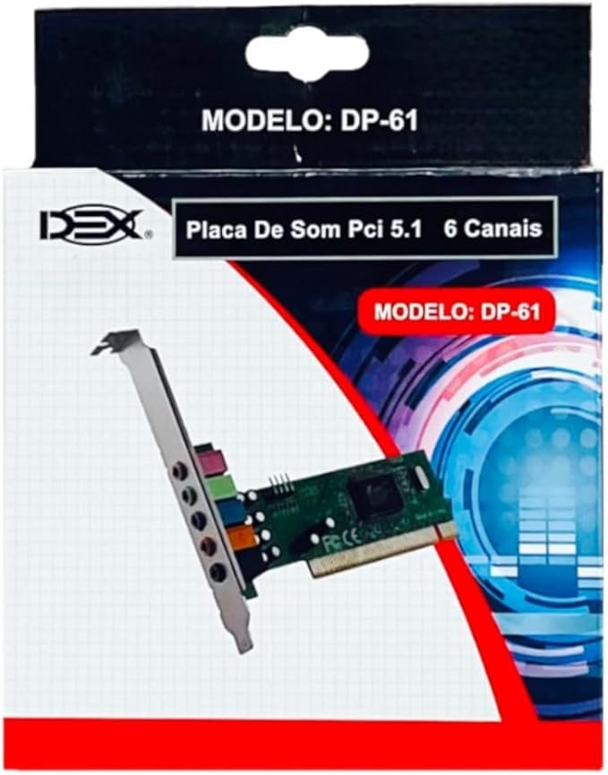 Placa de Som 5.1 Conexão Pci 1051 Leadership 3