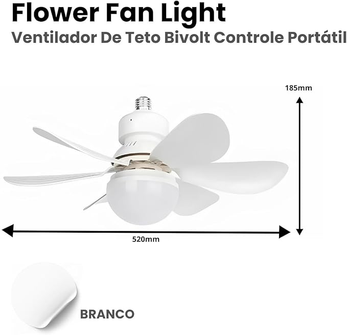 Ventilador de Teto com Lâmpada Yodhe 3