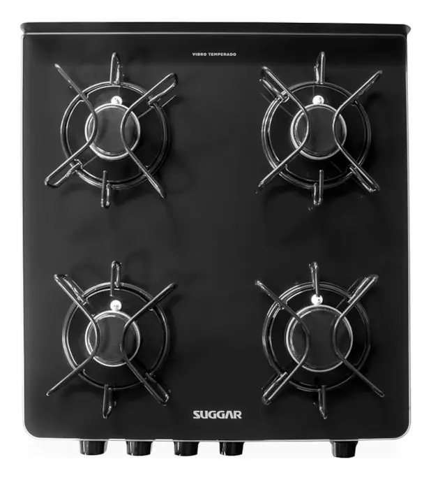 Fogão Cook Glass 4 Queimadores Preto Suggar 3