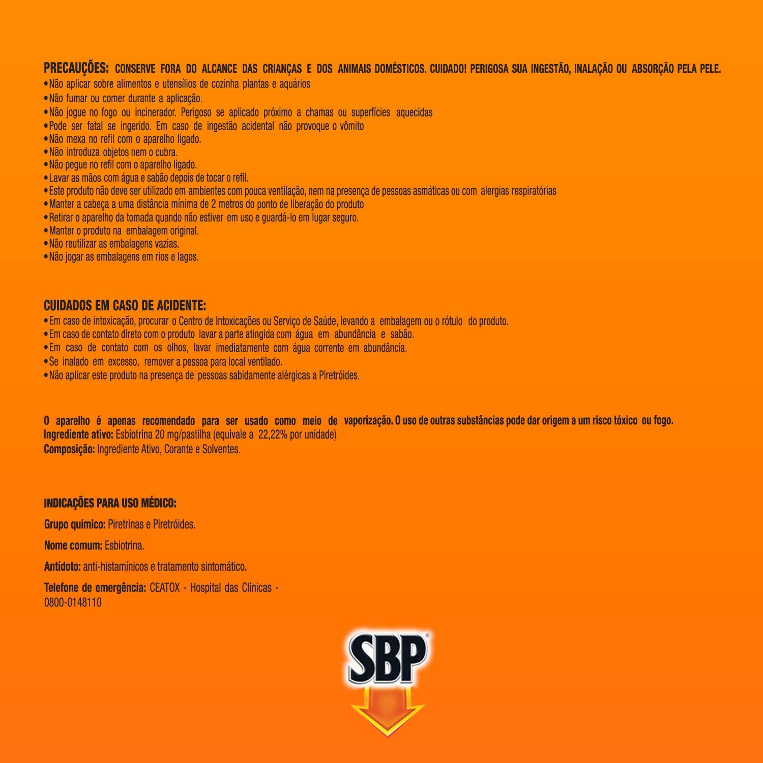 Repelente Elétrico Pastilha SBP 3
