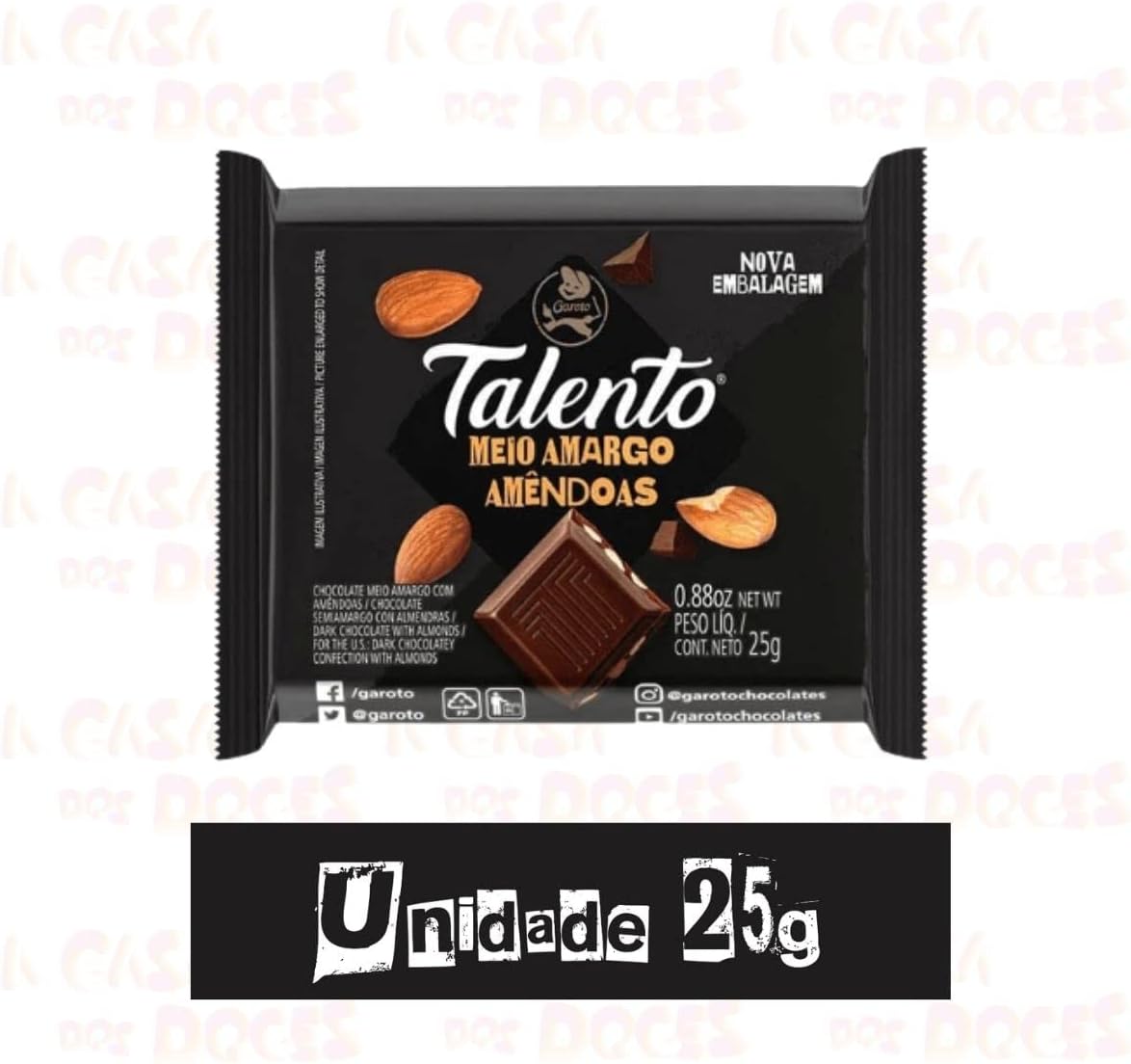 Chocolate Talento Meio Amargo com Amêndoas 1