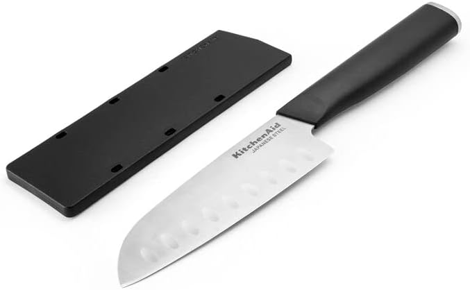 Faca Santoku 12,7 cm Preto Forjada com Capa Protetora 1