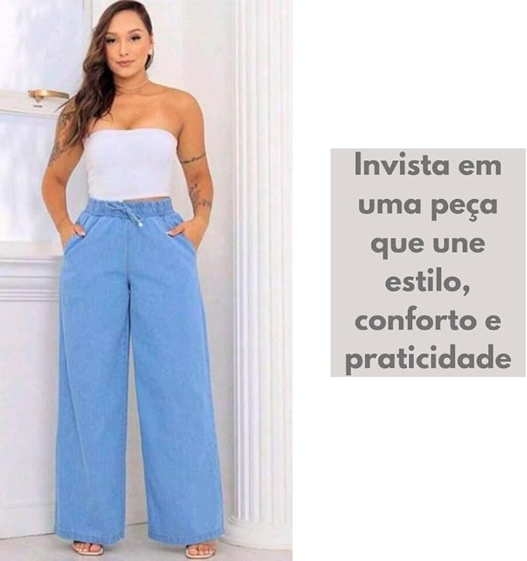 Calça Jeans Feminina Pantalona 2