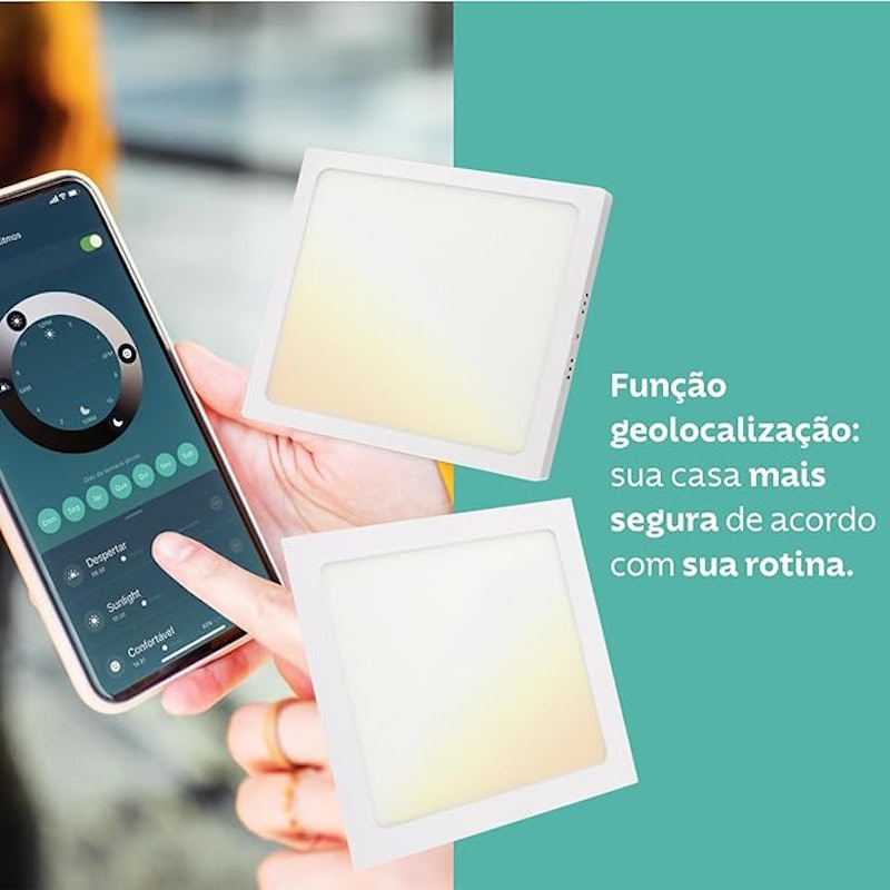 Plafon Quadrado de Sobrepor Smart LED 3