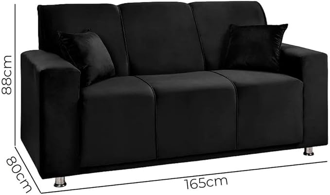 Sofá 3 Lugares Fixo Tokyo Veludo 3