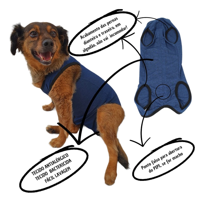 Roupa Protetora Pós-Cirúrgica Pet Macho Fêmea Tam. 00 ao 10 3