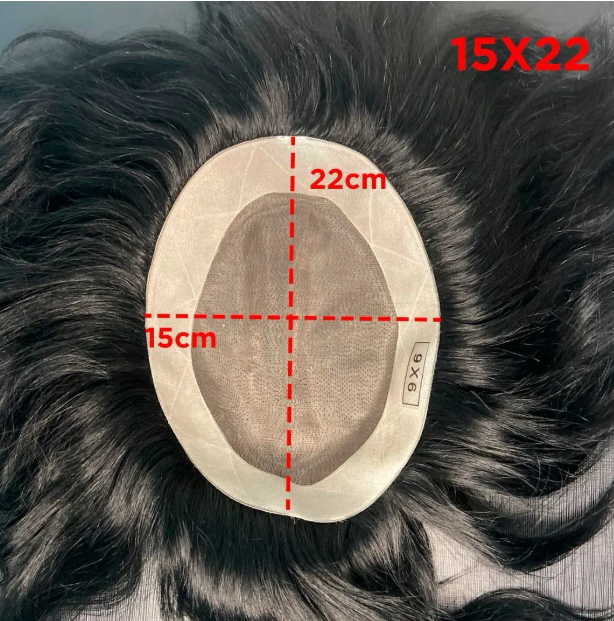 Prótese Capilar Masculina Híbrida Respirável Cabelo Humano 3