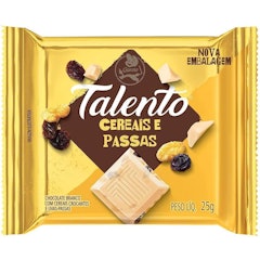 Chocolate Talento Branco com Cereais e Passas