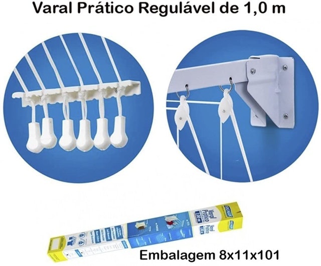 Varal de Parede/Teto Prático 3