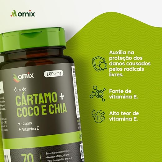 Óleo de Cártamo, Coco, Chia e Vitamina E 4