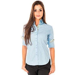 Camisa Social Feminina Manga Longa