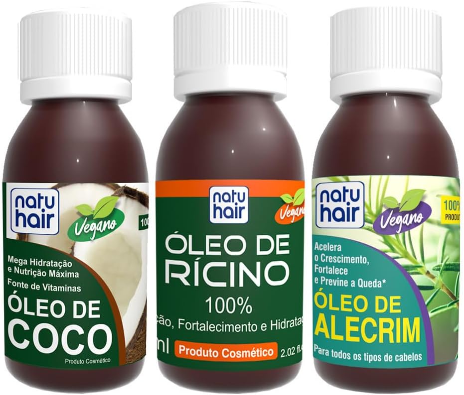 Kit Terapia Capilar Óleo de Coco + Rícino + Alecrim 1