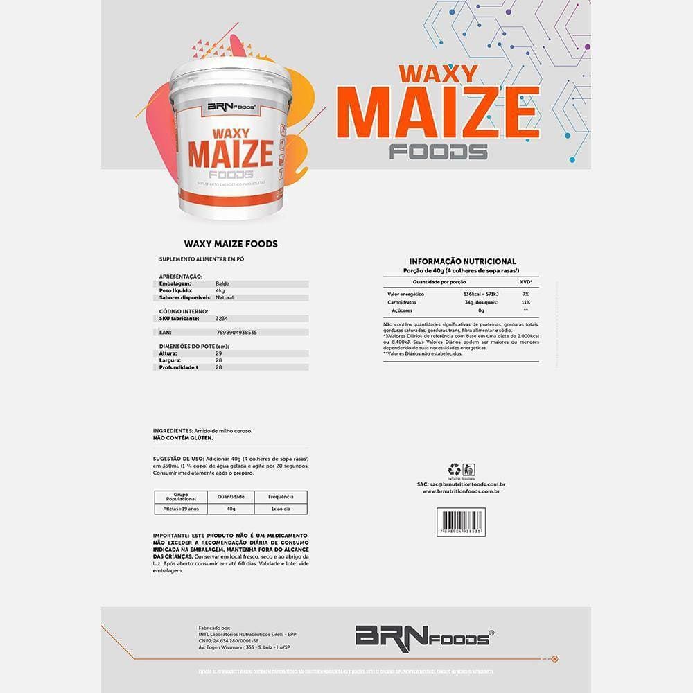 Waxy Maize Balde 4 kg BRN Foods 2