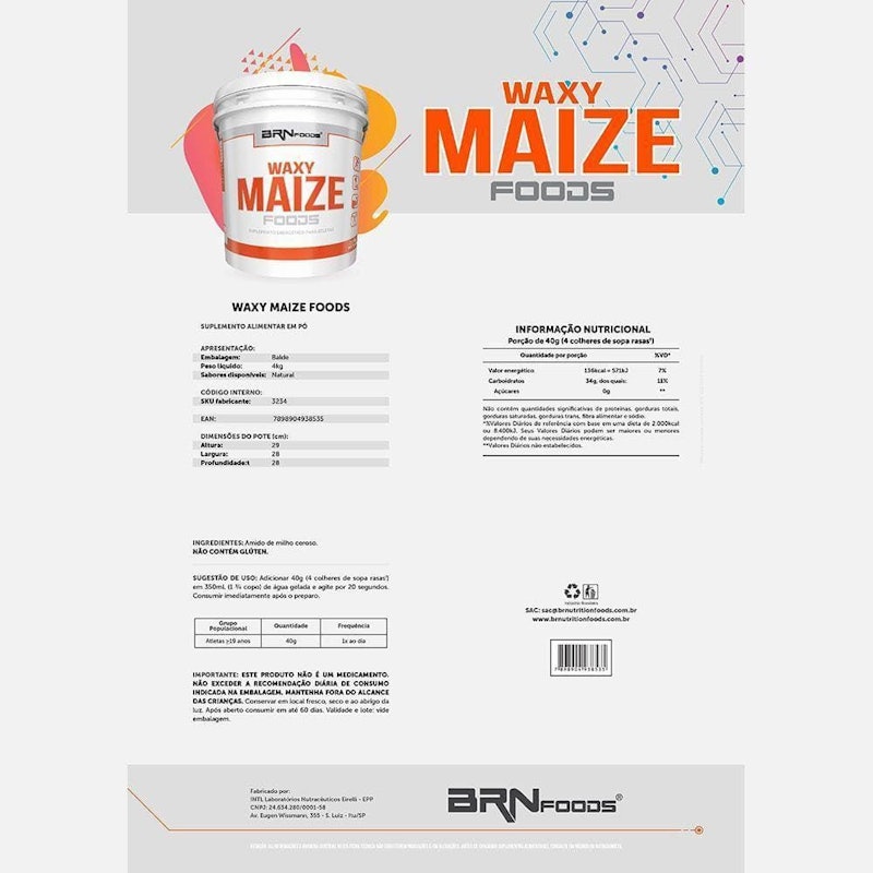 Waxy Maize Balde 4 kg BRN Foods 2