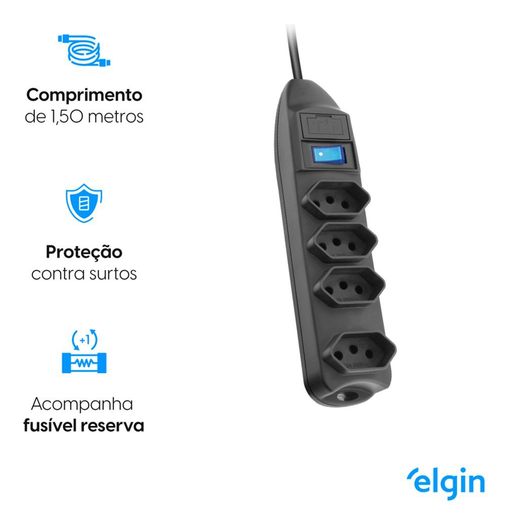 Protetor de Linha 4 Entradas Elgin 3