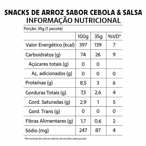 Salgadinho de Cebola e Salsa Sem Glúten Sem Leite Snack de Arroz Belive 5