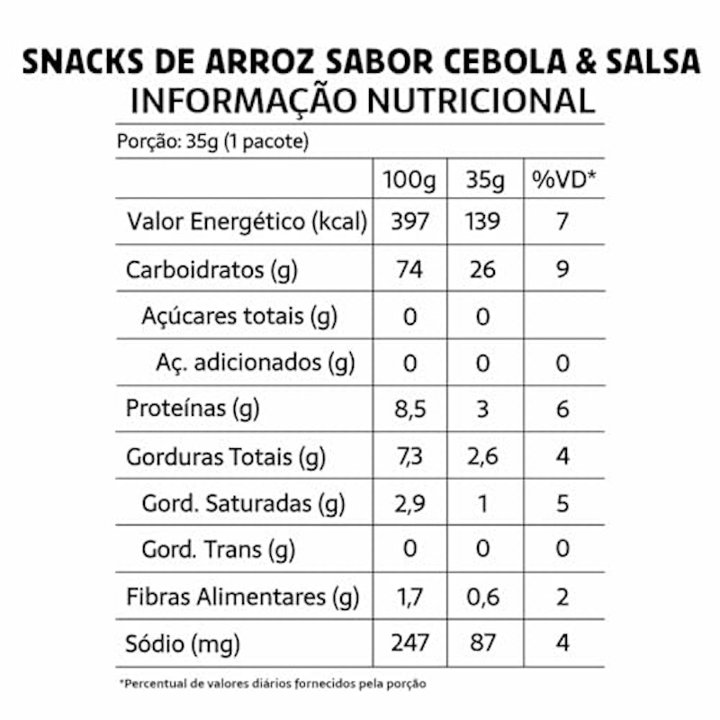 Salgadinho de Cebola e Salsa Sem Glúten Sem Leite Snack de Arroz Belive 5