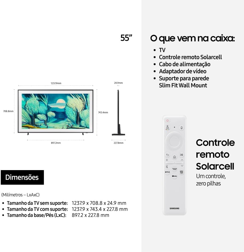 Samsung Vision AI TV 55 Polegadas The Frame 4K LS03F 2025 4