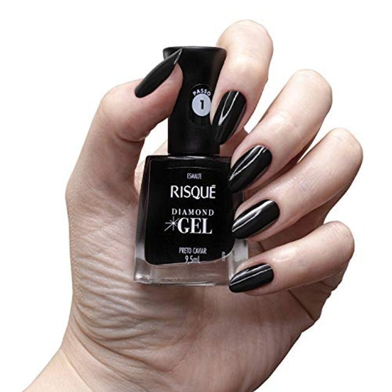 Esmalte Risqué Diamond Gel Preto Caviar 4