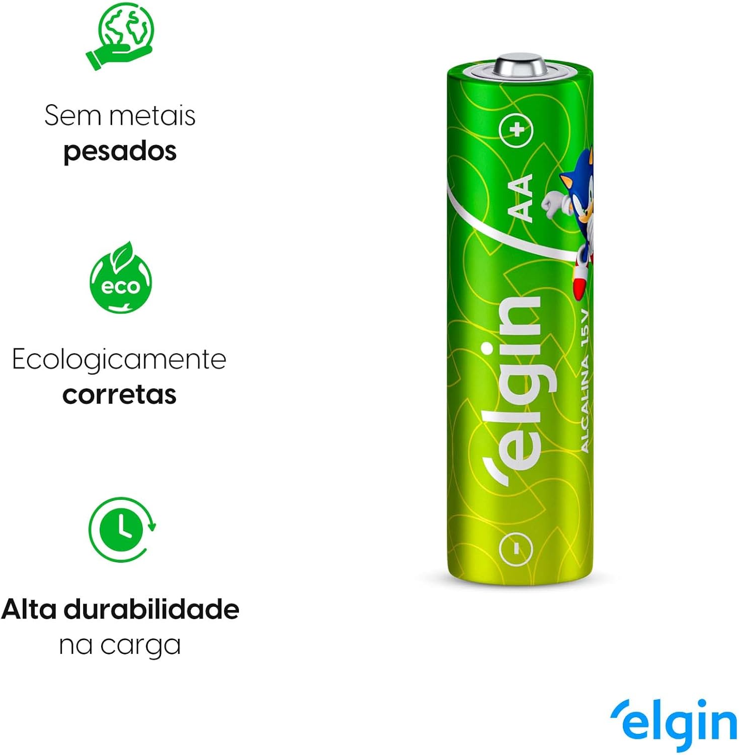 Pilha Alcalina AA Comum Elgin 5
