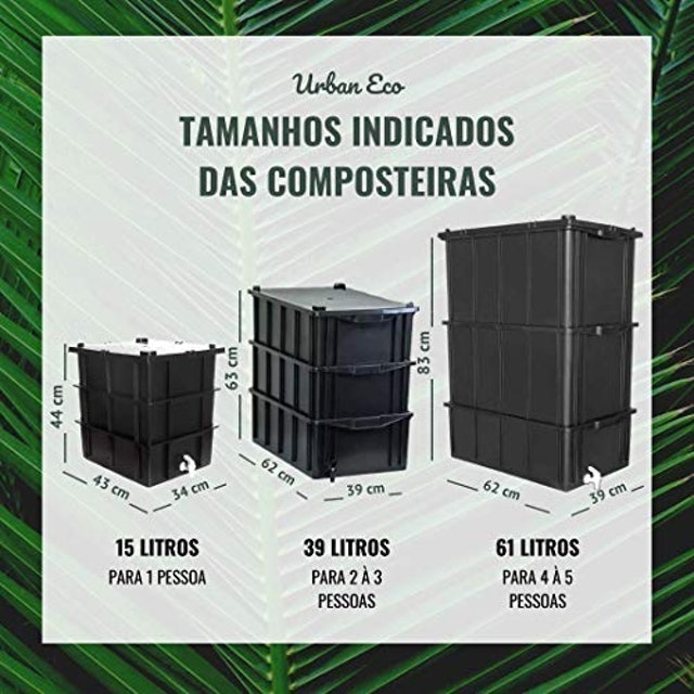 Composteira Pequena 45 L com 3 Andares 4