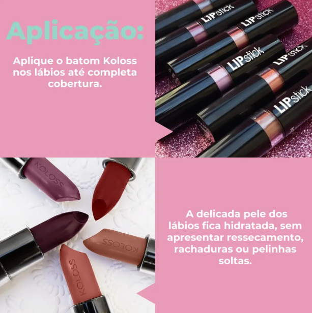 Batom Lipstick Koloss Makeup Vermelho Queimado 4