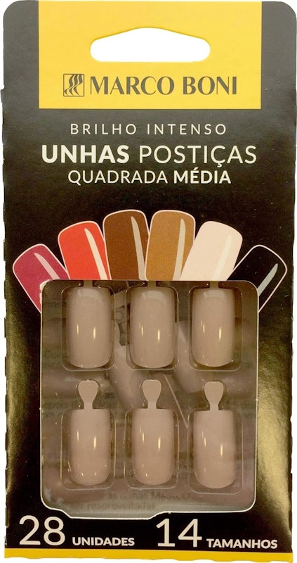Unhas Postiças Quadrada Tamanho Médio MARCO BONI 1