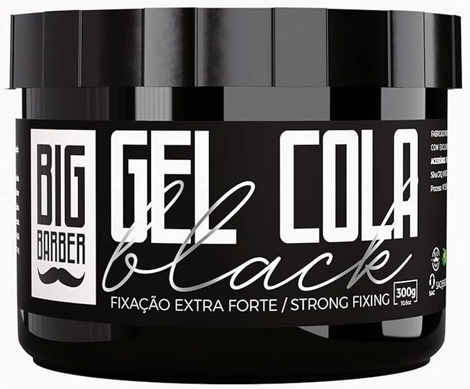 Gel Cola Black Big Barber Pigmentado Fixação Extra Forte Profissional 1