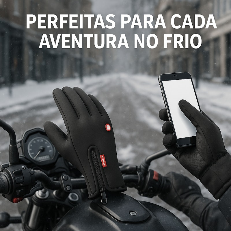 Luva Moto Térmica Impermeável Touch Screen Inverno Preto 5