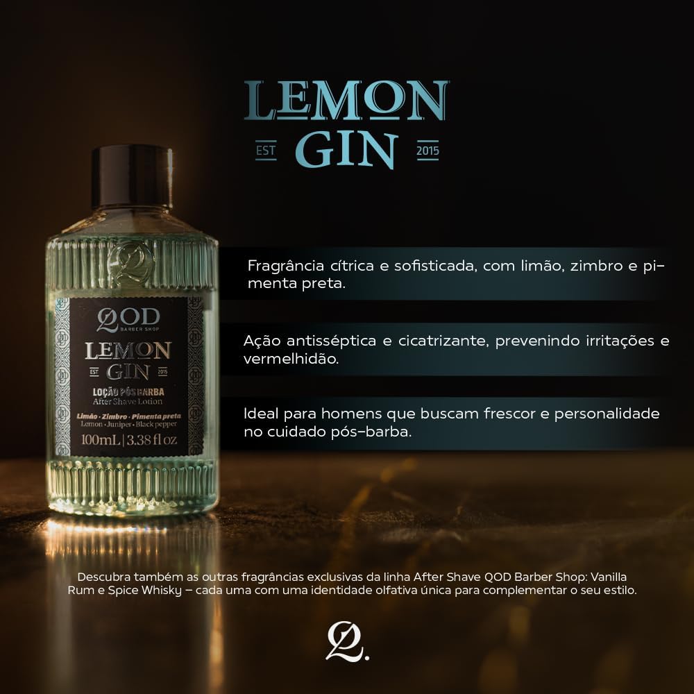 Loção Alcoólica QBS After Shave Lemon Gin 3