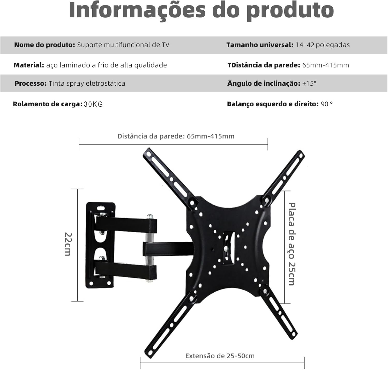 Suporte para TV 14-55" Triarticulado 2