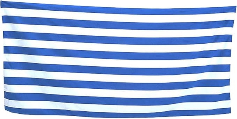 Toalha de Praia Cabana Listrada Azul e Branco 1